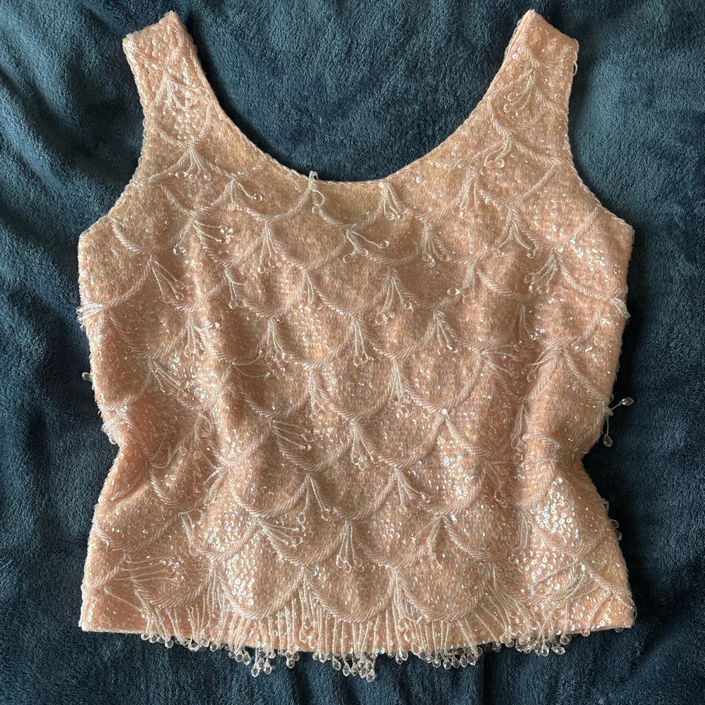 Elegant Pink Sequin Women's Top